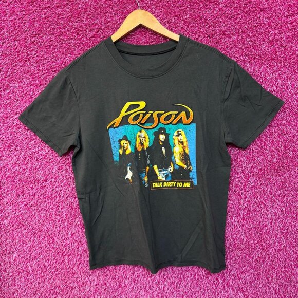 poison Talk Dirty to Me Poster Oversized Glam Metal Tee M - Picture 1 of 4